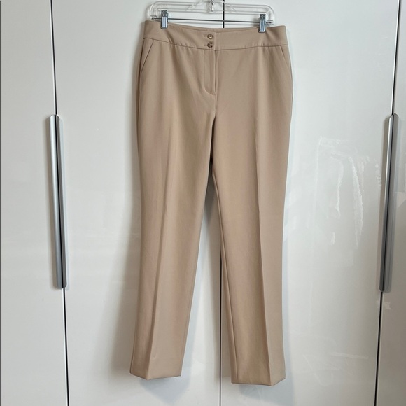 NWOT Talbots Luxe Double Weave Tan Straight Leg Women's Pants Lined, Size 10 - Picture 2 of 13